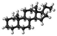 Ball-and-stick model of the pregnane molecule