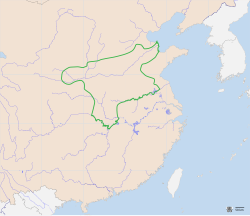 Approximate extent of Shang territory within present-day China