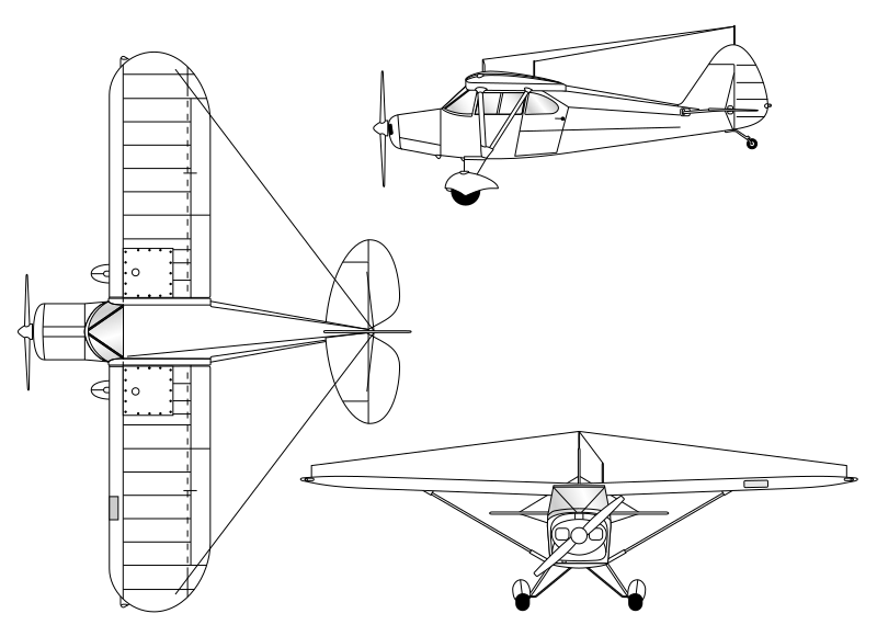 File:Dreiseitenansicht Piper PA-20.svg