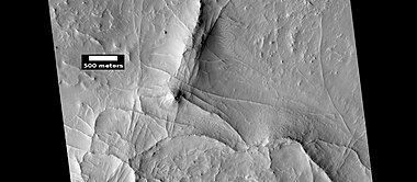 Linear ridge network, as seen by HiRISE under HiWish program. Location is Casius quadrangle.