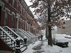 East 139th Street, between Willis and Brook Avenues, facing east