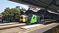 Prambanan Express and Solo Express trains at the station platform