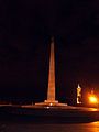 The eternal flame at night.