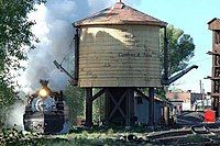 Cumbres & Toltec train in downtown Chama.