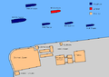 Naval dispositions at 9.00 am on the day of the Anglo-Zanzibar War