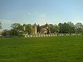 Overview of the Hodoș-Bodrog Monastery from near the Mures River