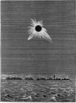 An artist's depiction of the total solar eclipse of May 6, 1883, observed from Caroline Atoll, Line Islands.[3] Series member 30