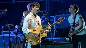 Vampire Weekend performing at Larmer Tree Gardens in 2018