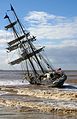 Tall ship Irving Johnson aground near the Channel Islands, March 2005