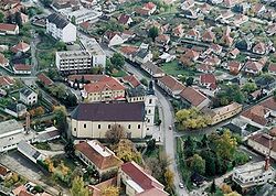 Aerial photography of the town