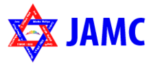 A red and blue six-pointed star with the text "JAMC" to the right