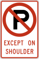 R8-3f No parking except on shoulder