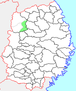 Location of Nishine in Iwate Prefecture