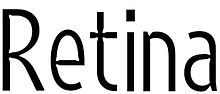 The word Retina displayed using the Retina font