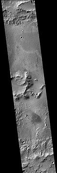 Middle section of Burton Crater, showing central mound, as seen by CTX camera (on Mars Reconnaissance Orbiter)