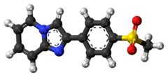 Ball-and-stick model of the zolimidine molecule