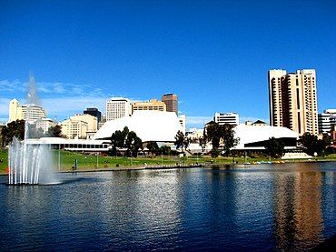 Adelaide Festival Centre from the north bank of the River Torrens.