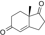 (S)-7a-methyl-2,3,7,7a-tetrahydro-1H-indene-1,5(6H)-dione.svg