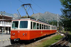 A 405.95 class train at Štrbské Pleso.