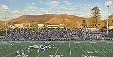 Cal Poly quarterback Sam Huard looks downfield during a Big Sky Conference football game against Northern Colorado on Oct. 21, 2023.