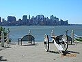 A view from Castle Point looking out towards New York City. Located on the campus of Stevens Institute of Technology.