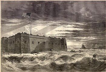 An artists impression of Fort Pickens