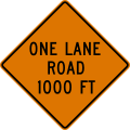 CW20-4 One lane road (distance) ahead