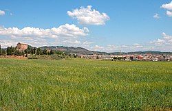 View of Santpedor, with the Hermitage of St. Francis on the left.