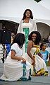 Tigrinya women dancing in traditional zurias in Eritrea