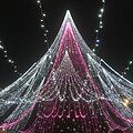 Christmas tree in Vilnius old town, Lithuania.