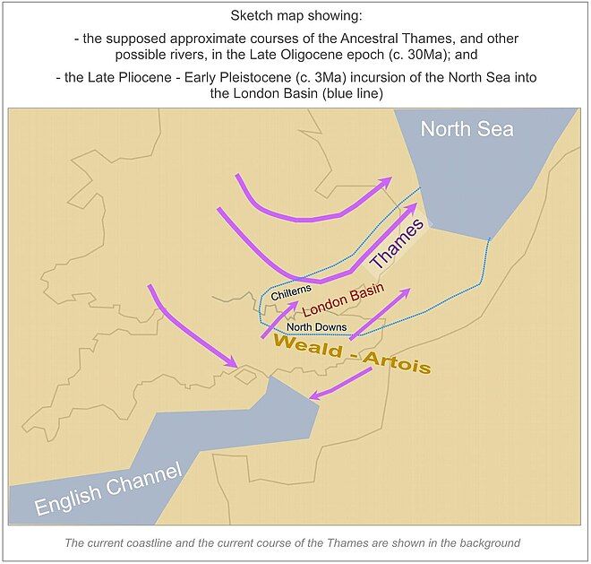 Ancestral Thames in Oligocene epoch.
