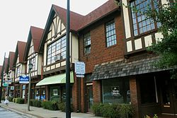 Tudor Revival architecture strip mall 120 Avondale Road, Avondale Estates