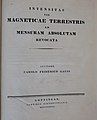 Title page of an 1833 copy of "Intensitas vis Magneticae Terrestris ad Mensuram Absolutam Revocata."