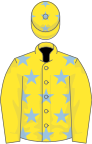 Yellow, light blue stars on body and cap