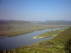 Verőce in the distance from Visegrad