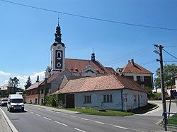 Main street and the Church of Saint Elizabeth