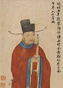 Zhao Mengfu of the Yuan dynasty holding a hu