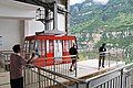 Cable car inside the west station.