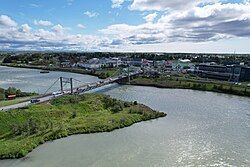 View over Selfoss, looking over Ölfusá river