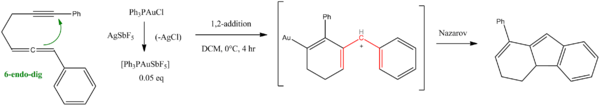 6-endo-dig reaction Lin 2007