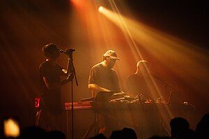 Electronic group "death's dynamic shroud" performing live