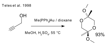 Gold catalysis Alkyne Hydrolysis Teles 1998