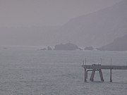 Mussel Rock, as seen from Mori Point in Pacifica, California. (July 2006)