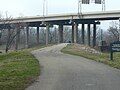 The RiverWalk going under the I-64 Causeway