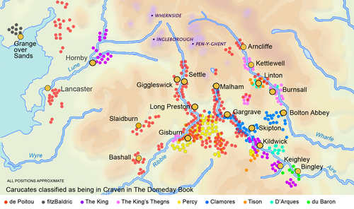 The Domesday Book of 1086 lists the lands in Craven ascribed to various Norman Lords