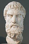 Marble head of Epicurus