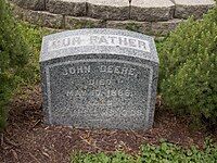 John Deere grave in Riverside Cemetery, Moline