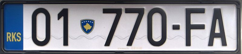 File:License plate Kosovo.JPG