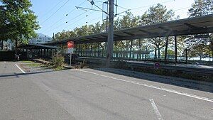 Island platform with tracks