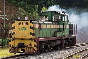 Locomotive 6105 during a shunting move